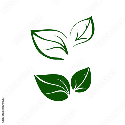 Set of leaf pair icons. Suitable for logo of eco friendly, natural, organic products. Vector Illustration