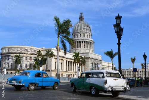 Vintage cars near the Capitol, Havana. Cuba. 