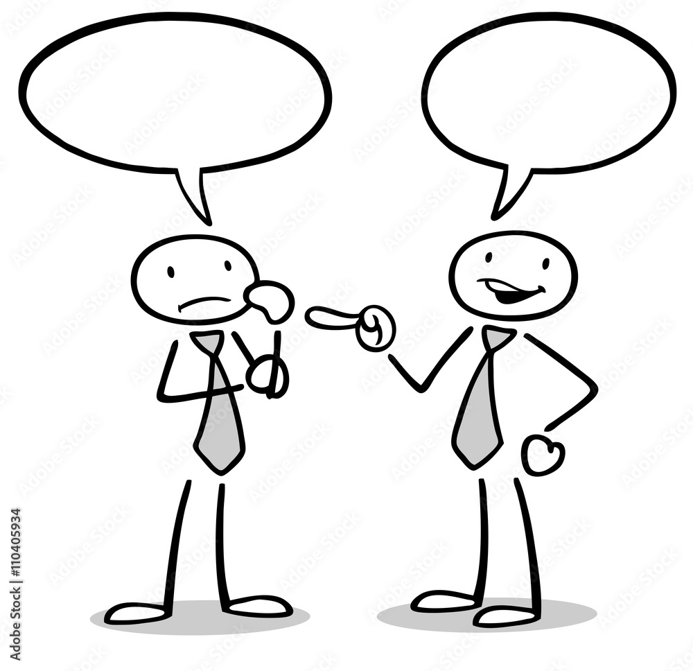 Загрузите стоковую иллюстрацию «Kommunikation und Dialog zwischen Geschäfts...