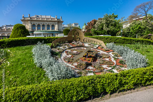 Colourful Flower Clock. Stadtpark, Vienna, Austria.