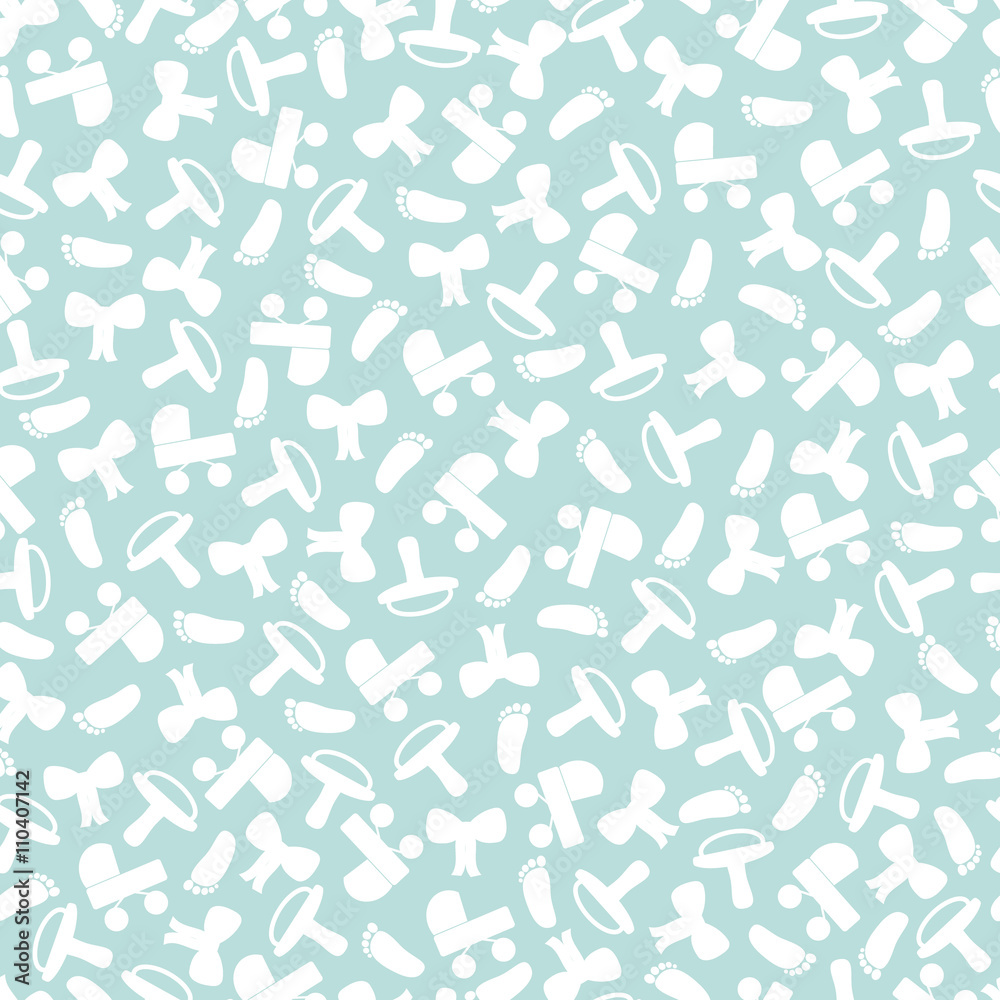 vector baby card, baby seamless pattern with carriage, nipple, bow and foot print. vector baby card, baby seamless pattern with carriage, nipple, bow and foot print.