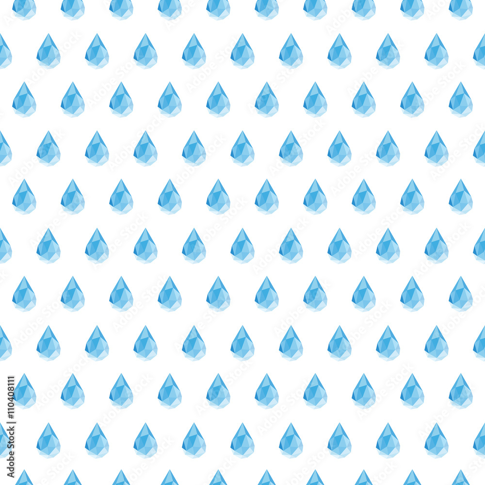 Fototapeta premium Polygonal Rain Drop Pattern in Vector