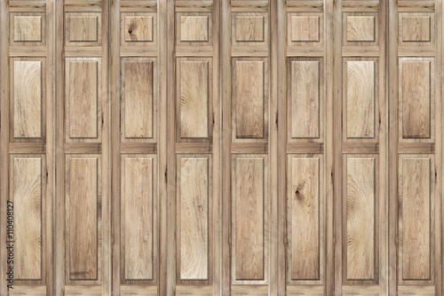Bright wooden door with thai old traditional style