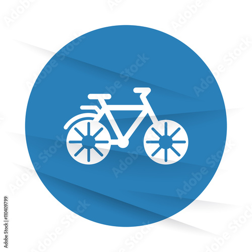 White Bicycle icon label on wrinkled paper