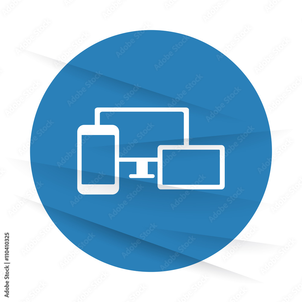 White Responsive Media Design icon label on wrinkled paper White Responsive Media Design icon label on wrinkled paper