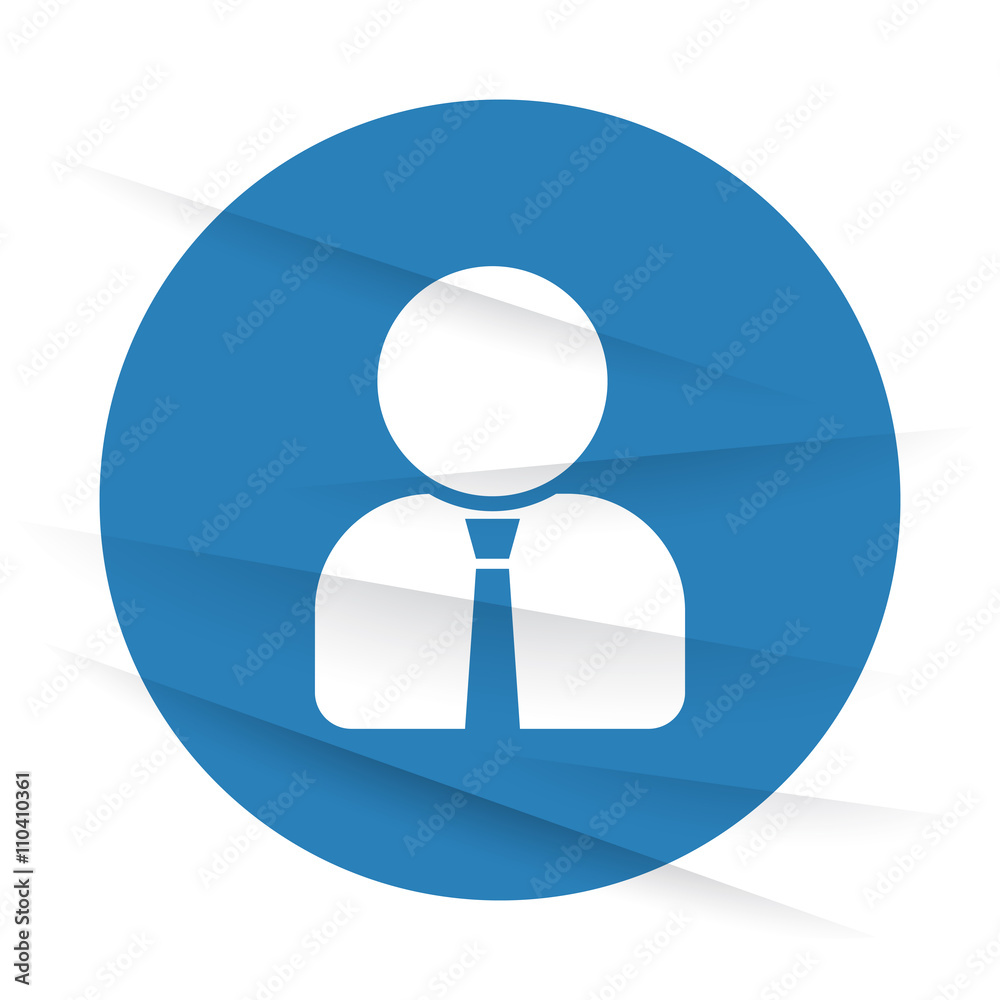 White User Profile icon label on wrinkled paper