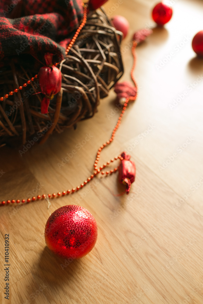 Naklejka premium .Christmas decoration on the floor