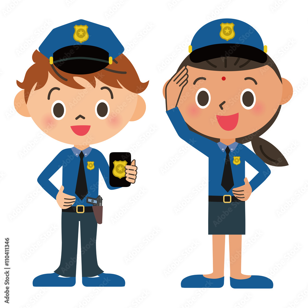 子供、警察官