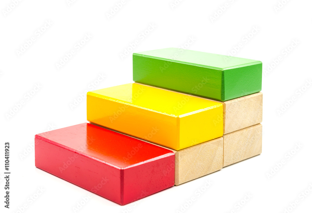 Obraz premium color wooden step block