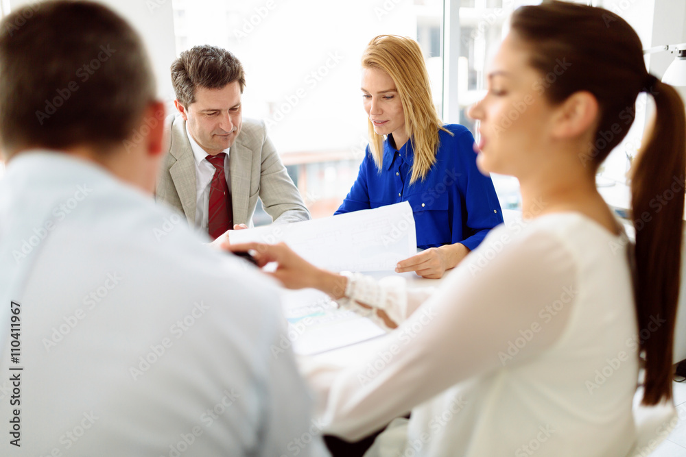 Succeful business partners brainstormin Succeful business partners brainstormin