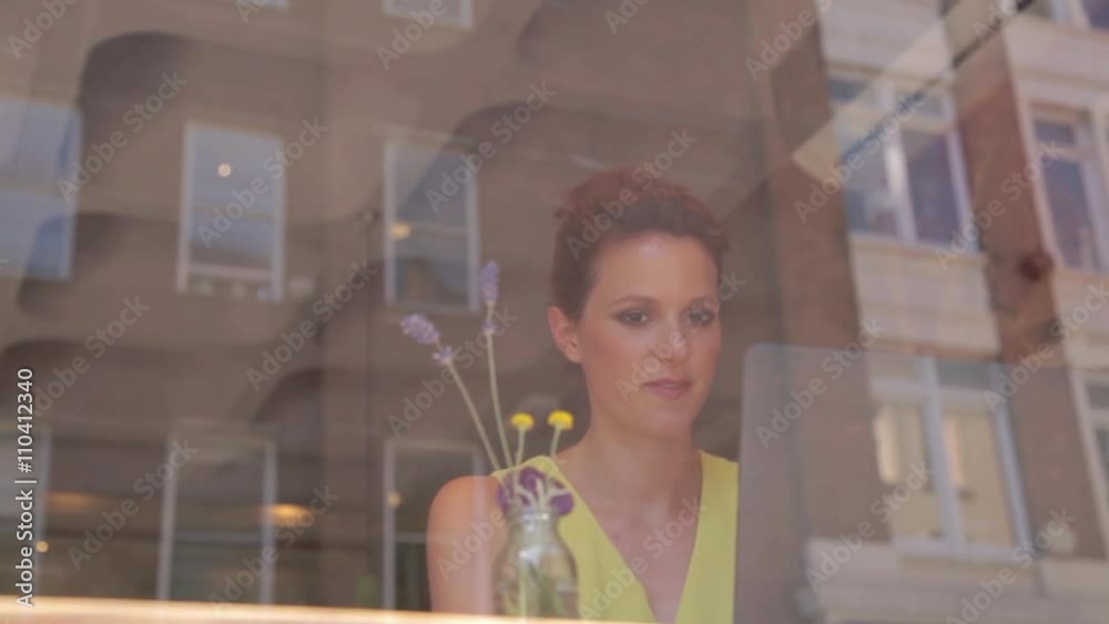 Woman using laptop
