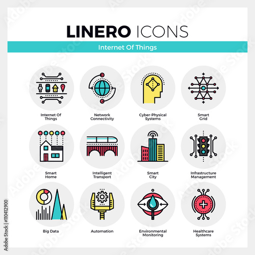 Internet of Things Linero Icons Set
