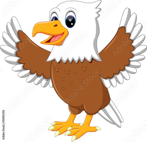 illustration of cute eagle cartoon