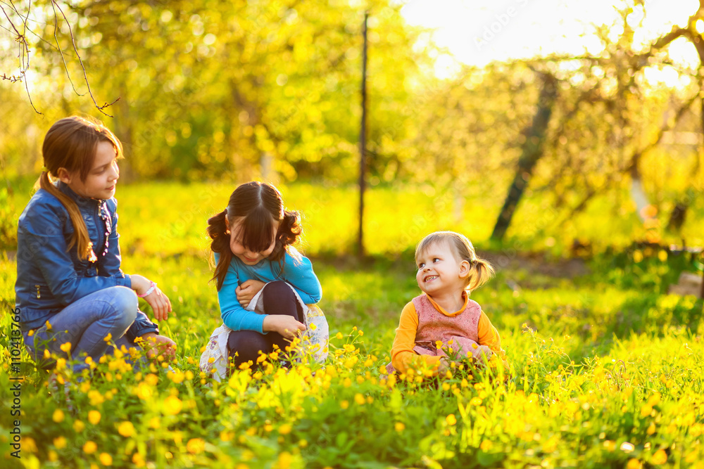 Fototapeta premium The child in garden.