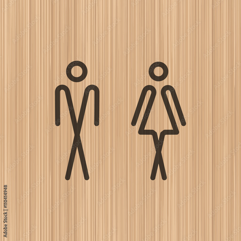 Fototapeta premium Toilet WC door/wall plate.