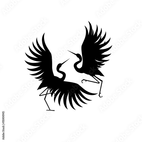 crane silhouette vector illustration