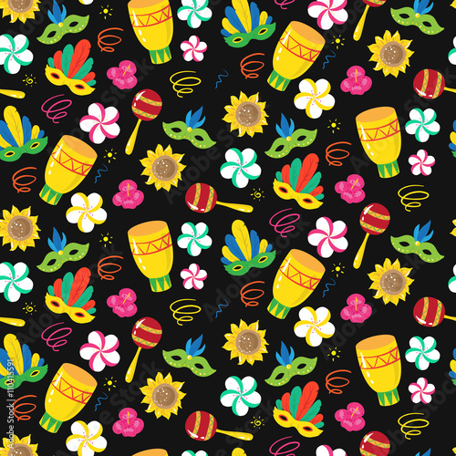 seamless pattern with brazilian carnival elements photo