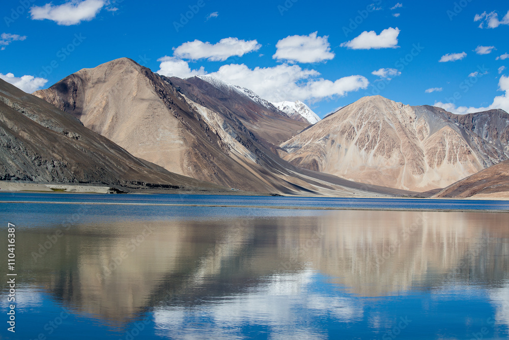 Pangong Lake in the Himalayan mountain. Ladakh, India