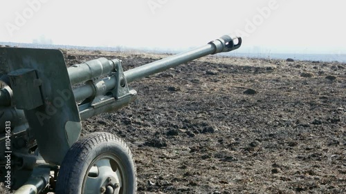 The artillery took aim and fired. photo