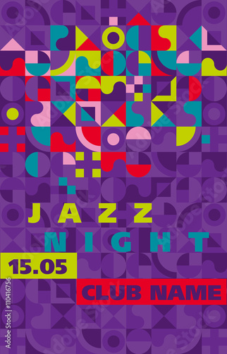 jazz music style geometry template vector poster