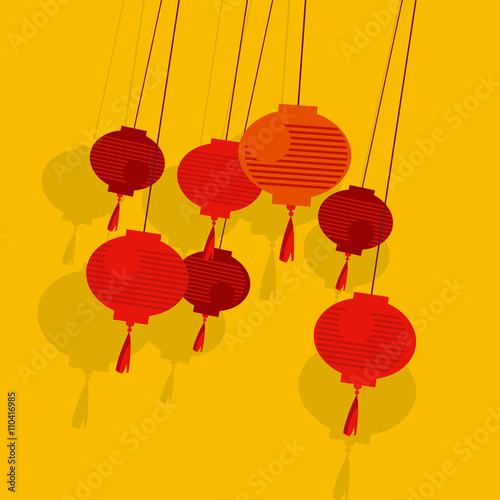 chinese simple lantern vector illustration