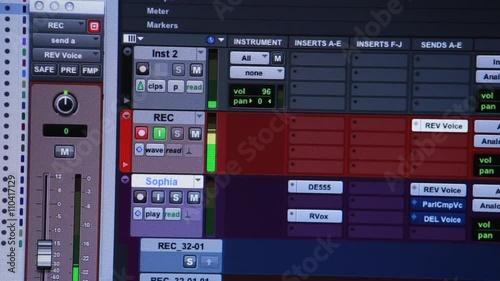 Audio or sound editing software going through the Timeline