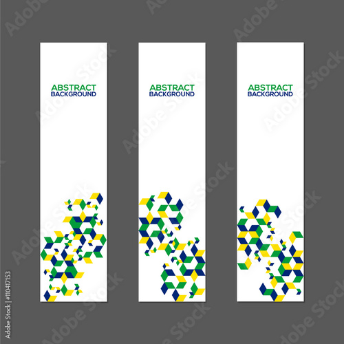 Collection of abstract banner with Brazil flag colors