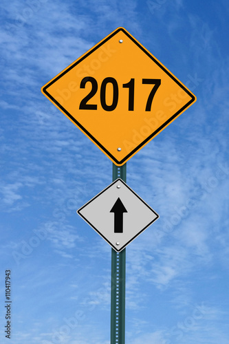 2017 ahead roadsign