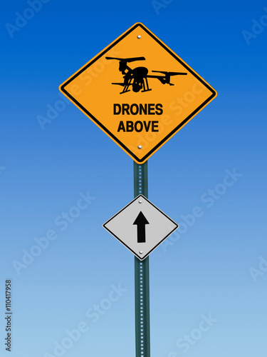 drones above sign