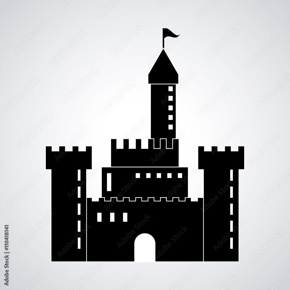 Fototapeta premium Castle icon. Palace design. Flat illustration, vector