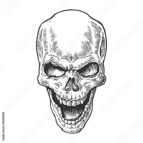 Skull human with a smile