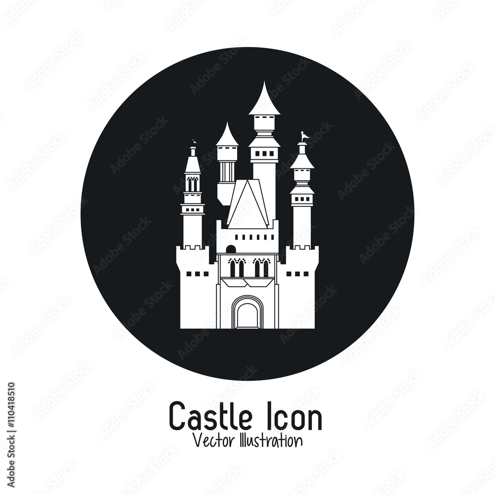 Castle icon. Palace design. Flat illustration, vector