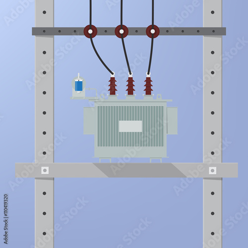 electric transformer on pole