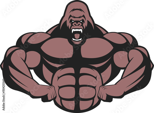 Strong ferocious gorilla