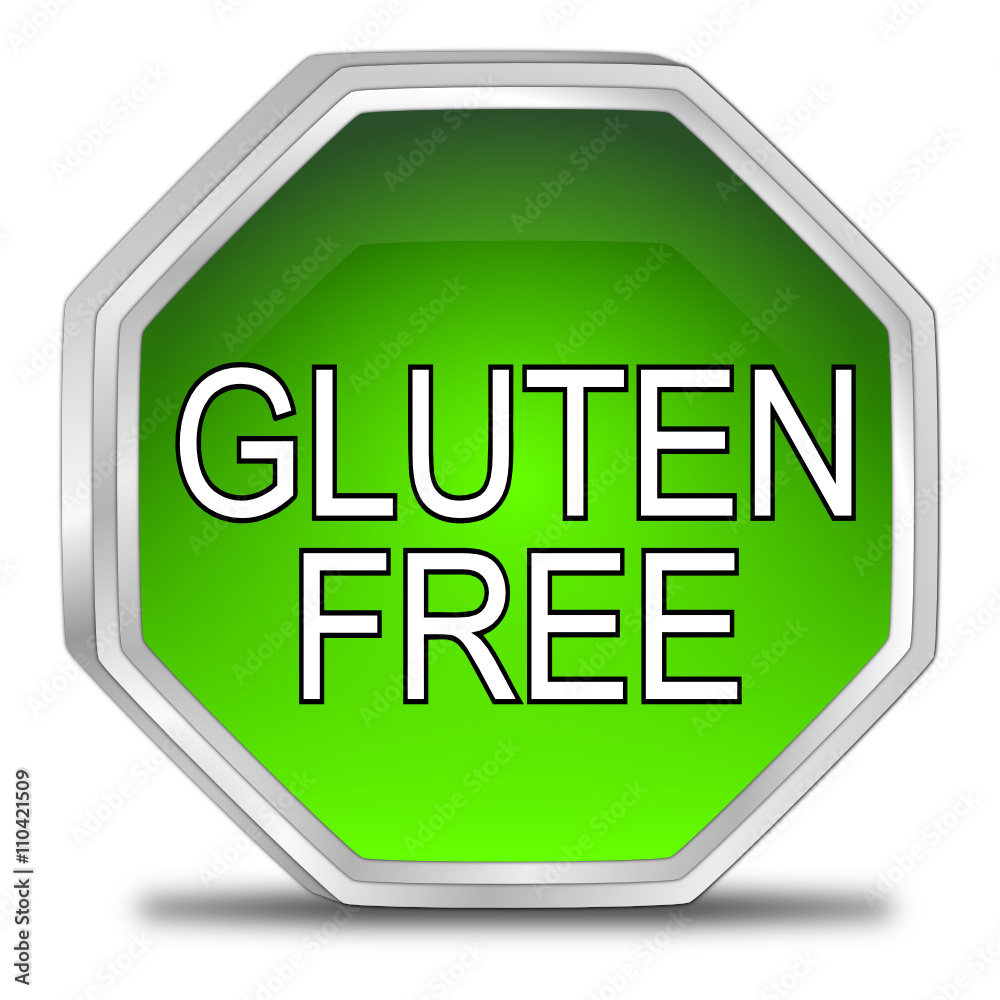 Gluten free Button - 3D illustration Gluten free Button - 3D illustration