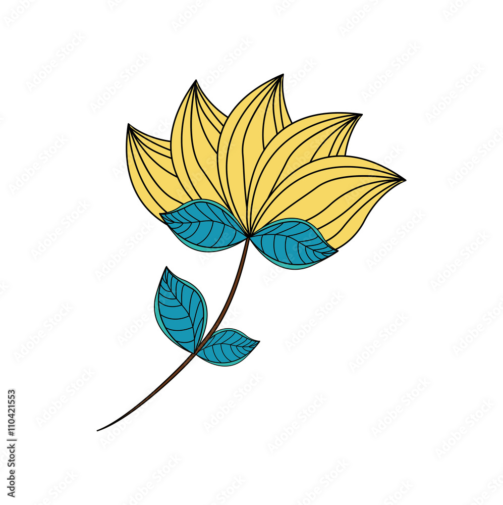 Floral design. garden illustration.  white background