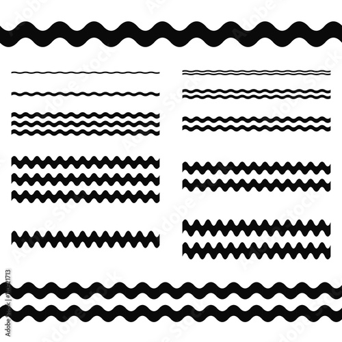 Graphic design elements - wave line divider set