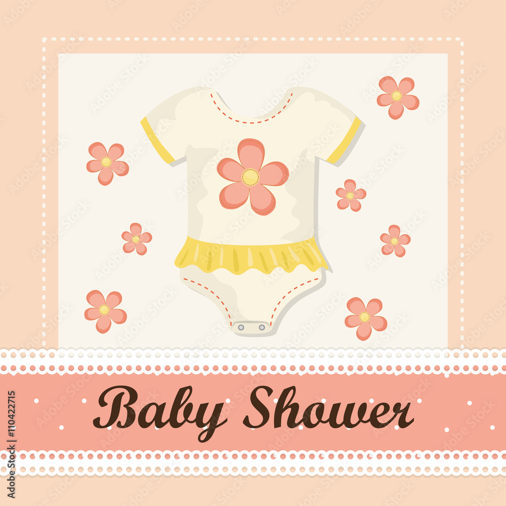 Baby Shower design. Invitation concep. Colorful illustration