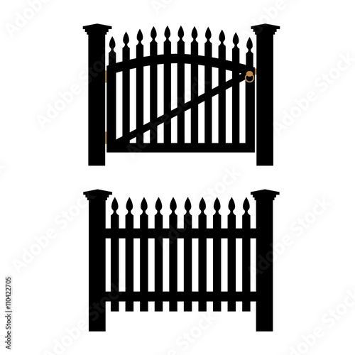Black fence and gate