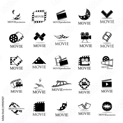 Movie Icons Set - Isolated On White Background. Vector Illustration, Graphic Design