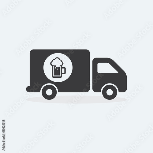 Beer Delivery truck. Beer and brewery icon. beverage design concept. vector illustration. Beer industry and delivery icons design.