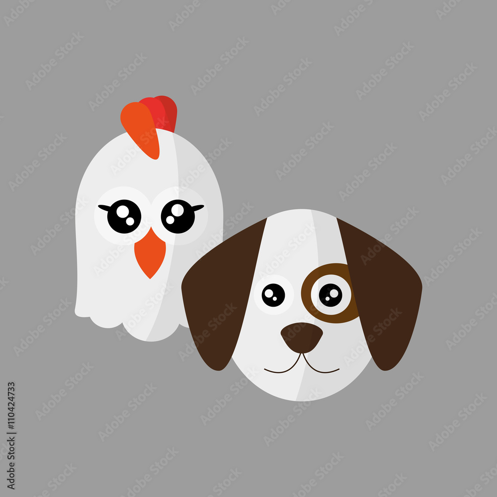 Obraz premium Animal face design. cartoon icon. vector illustration