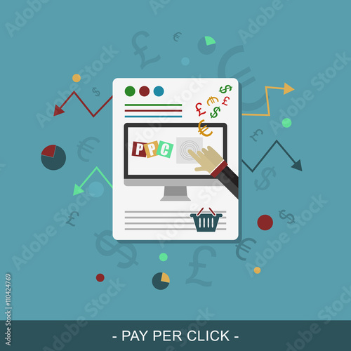 Pay per click. Vector web design.