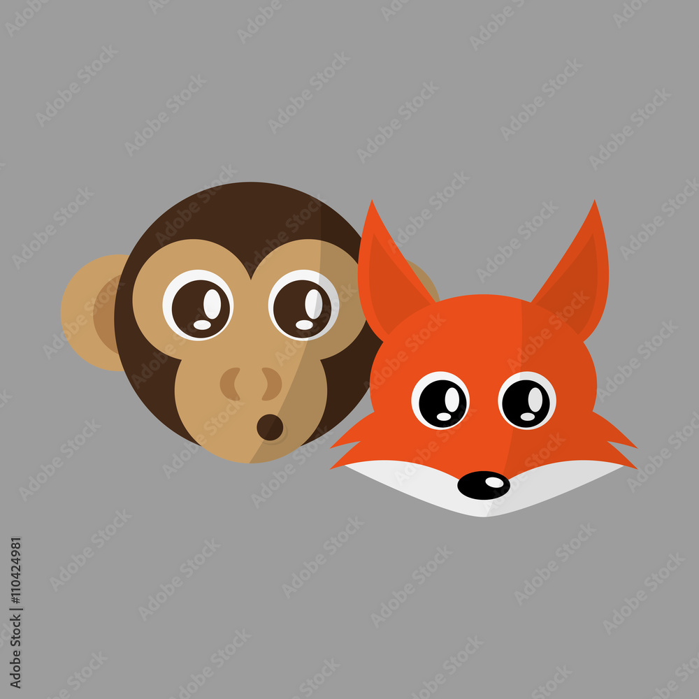 Animal face design. cartoon icon. vector illustration Animal face design. cartoon icon. vector illustration