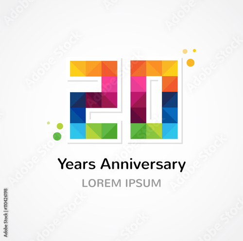 anniversary - abstract colorful icons and elements set