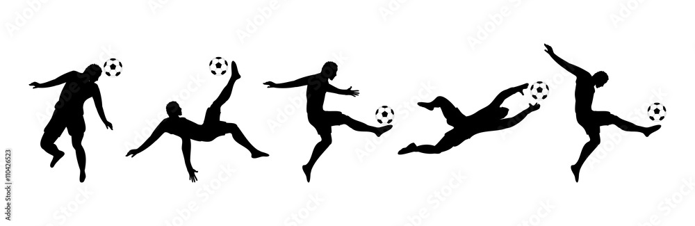 Fußballspieler silhouette set // Vektor Fußballspieler silhouette set // Vektor