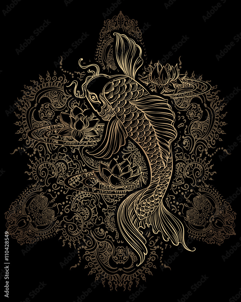 Koi Carp Tatoo Stock Vector Adobe Stock