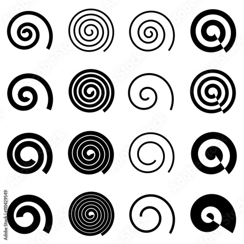 Spiral elements for your design, isolated vector elements photo