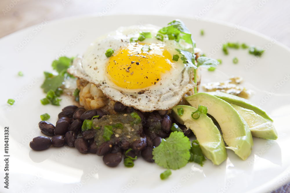 Fried Egg with Black Beans and Salsa Fried Egg with Black Beans and Salsa