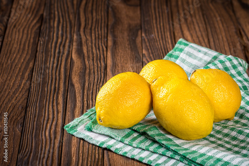 lemons on a napkin on the table
